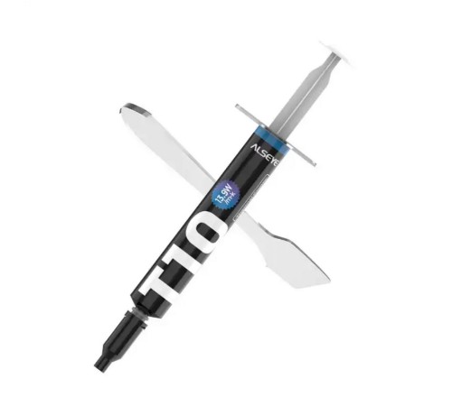 Термопаста ALSEYE T10 Thermal conductivity: 13.9W/m-k  Color: Gray  Conductivity: non-conductive specific gravity: 2.7g / cm³@25℃  Capacity: 1.2ml  Weight: 2G