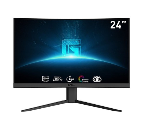 Монитор MSI G24C4 E2 23.6" 16:9 FHD(1920x1080) VA Curve 1500R, 1ms(MPRT), 3000:1, 100M:1, 250nit, 178/178, 2xHDMI 2.0, 1xDP 1.2, Tilt, VESA, 180HZ, Black, 1y war-ty (9S6-3BA01T-052)