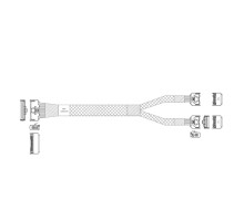 Кабель JPC P732VGB10800-1 Cable MCIO x8 74P (STRAIGHT TYPE)  -TO-  2*MCIO x4 38P (STRAIGHT TYPE) , L:80cm