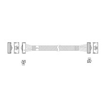 Кабель JPC P7323GB00800-1    Cable MCIO x8 74P (угловой Right Angle)  -TO-  MCIO x8 74P (угловой Right Angle) , 85 Ohm, L:80cm