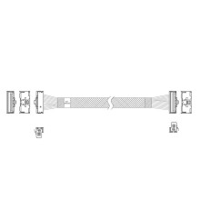 Кабель JPC P7323GB00800-1    Cable MCIO x8 74P (угловой Right Angle)  -TO-  MCIO x8 74P (угловой Right Angle) , 85 Ohm, L:80cm