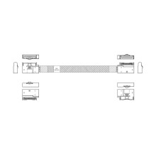 Кабель JPC P732EGB00800-1    Cable MCIO x8 74P (угловой Right Exit)  -TO-  MCIO x8 74P (угловой Right Exit) , 85 Ohm, L:80cm