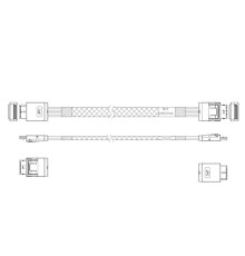 Кабель JPC P47SSDN01000-2    Cable OCuLink x4 42P (прямой Straight Type)  -TO-  OCuLink x4 42P (прямой Straight Type) , 85 Ohm, L:100cm
