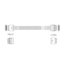 Кабель JPC P5200DR01000-1    Cable OCuLink x8 80P (прямой Straight Type)  -TO-  OCuLink x8 80P (прямой Straight Type) , 85 Ohm, L:100cm