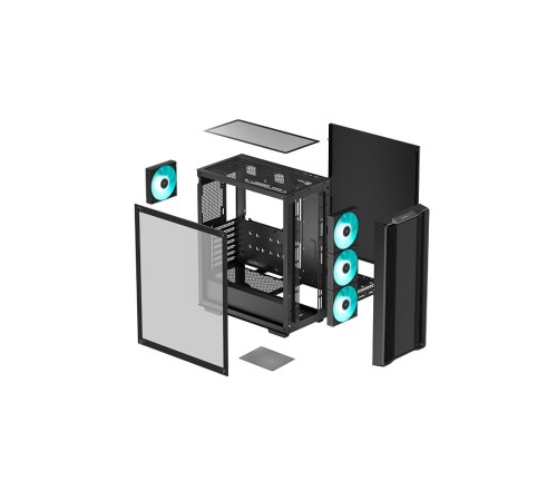 Корпус Deepcool CC560 V2 черный без БП ATX 4x120mm 1xUSB2.0 1xUSB3.0 audio bott PSU