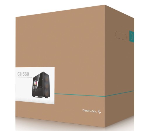 Корпус Deepcool CH560 черный без БП ATX 7x120mm 6x140mm 1xUSB3.0 audio bott PSU