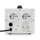 Стабилизатор POWERMAN AVS 1000D, ступенчатый регулятор, цифровые индикаторы уровней напряжения, 1000ВА, 140-260В, максимальный входной ток 7А, 2 евророзетки, IP-20, напольный, 200мм х 150мм х 140мм, 2,3 кг. POWERMAN AVS 1000D