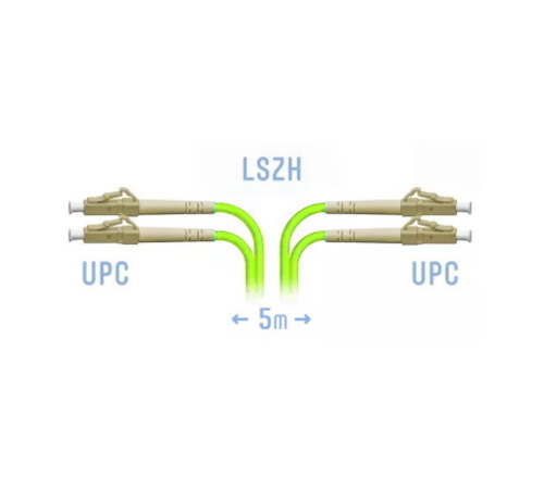 Патчкорд оптический LC/UPC-LC/UPC MM (OM5) Duplex 5 метров, 2мм