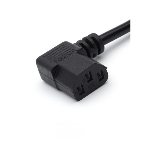 Кабель питания GoPower евровилка-C13 (f) 1.8м ПВХ 0.75 мм угловой черный (1/125) GoPower 00-00024536