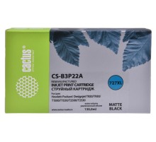 Картридж струйный Cactus CS-B3P22A №727 черный матовый (130мл) для HP DJ T920/T1500/T2530