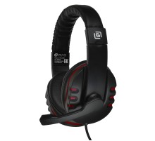 Наушники с микрофоном Оклик HS-L380G ABBADON черный/красный 1.8м мониторные оголовье (JD-032)