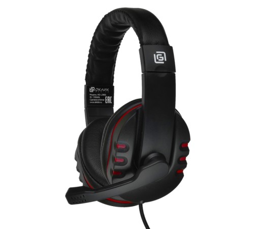 Наушники с микрофоном Оклик HS-L380G ABBADON черный/красный 1.8м мониторные оголовье (JD-032) Наушники с микрофоном Оклик HS-L380G ABBADON черный/красный 1.8м мониторные оголовье (JD-032)