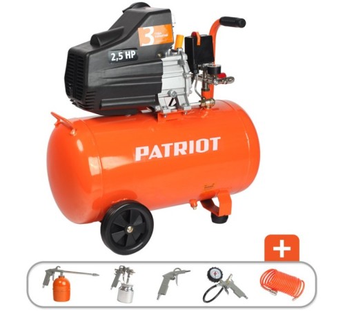 Компрессор поршневой Patriot EURO 50-260K масляный 260л/мин 50л 1800Вт оранжевый Компрессор поршневой Patriot EURO 50-260K масляный 260л/мин 50л 1800Вт оранжевый