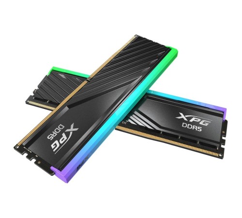 Модуль памяти ADATA XPG Lancer Blade Gaming DDR5 Общий объём памяти 32Гб Module capacity 16Гб Количество 2 6400 МГц Радиатор Множитель частоты шины 32 1.4 В RGB черный AX5U6400C3216G-DTLABRBK