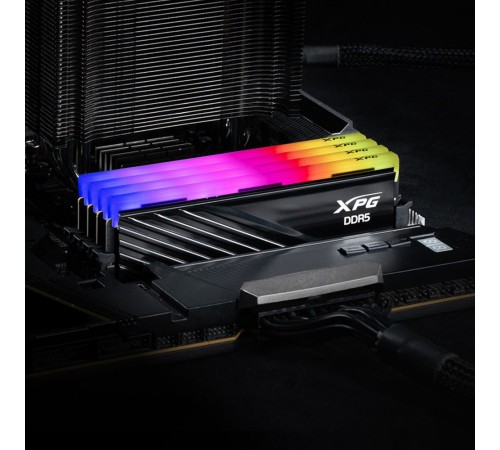 Модуль памяти ADATA XPG Lancer Blade Gaming DDR5 Общий объём памяти 32Гб Module capacity 16Гб Количество 2 6400 МГц Радиатор Множитель частоты шины 32 1.4 В RGB черный AX5U6400C3216G-DTLABRBK