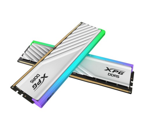 Модуль памяти ADATA DDR5 Общий объём памяти 32Гб Module capacity 16Гб Количество 2 6400 МГц Радиатор Множитель частоты шины 32 1.4 В RGB белый AX5U6400C3216G-DTLABRWH