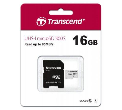 Карта памяти Transcend microSDHC 300S (TS16GUSD300S-A) Карта памяти Transcend microSDHC 300S (TS16GUSD300S-A)