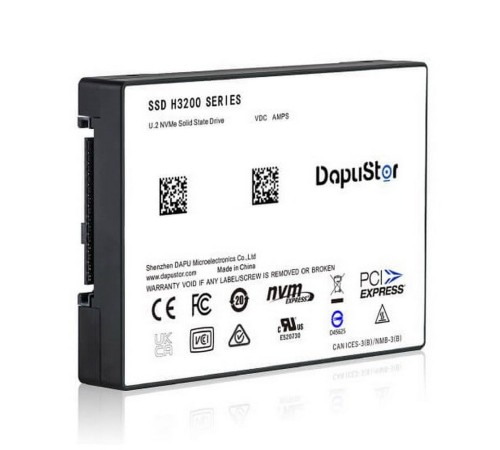 Твердотельный накопитель SSD DapuStor NVMe H3200, GEN3, U.2, 1.92T