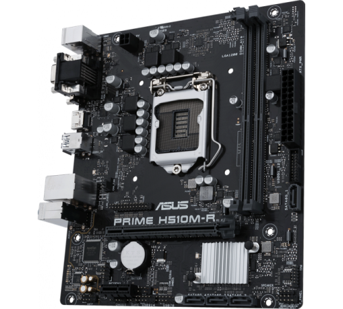 Материнская плата Asus PRIME H510M-R-SI Soc-1200 Intel H510 2xDDR4 mATX AC`97 8ch(7.1) GbLAN+VGA+DVI+HDMI White Box
