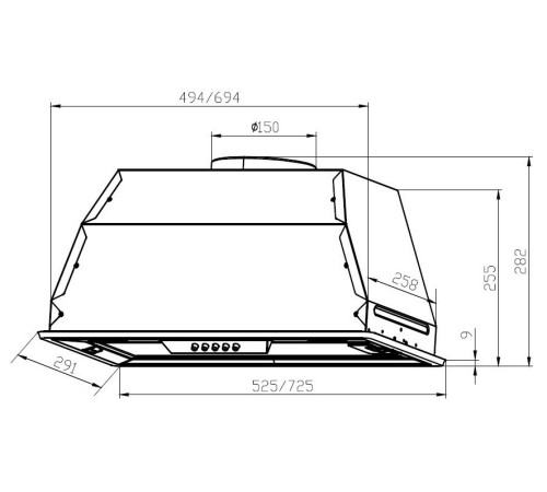 Вытяжка встраиваемая Lex GS Bloc P 900 BL черный управление: кнопочное (1 мотор)