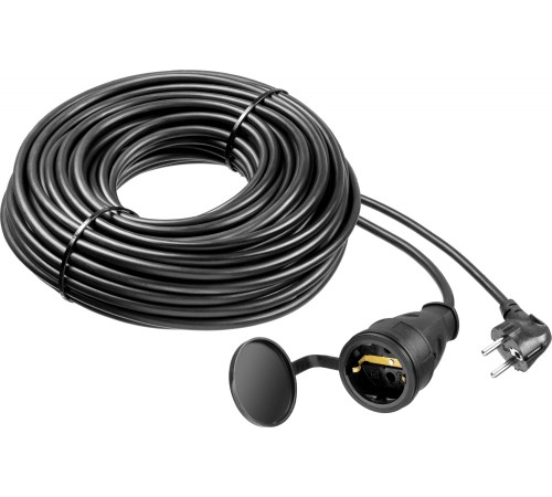 Удлинитель силовой Зубр 55020-20 3x1.5кв.мм 1розет. 20м ПВС 16A без катушки черный