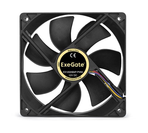 Exegate EX283391RUS Вентилятор ExeGate E12025B4P-PWM, 120x120x25 мм, двойной шарикоподшипник, 4pin, PWM, 22dBA