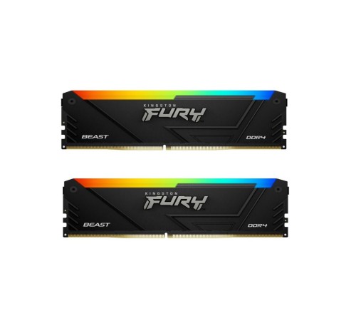 Память DDR4 2x16GB 3200MHz Kingston KF432C16BB2AK2/32 Fury Beast RGB RTL Gaming PC4-25600 CL16 DIMM 288-pin 1.35В kit single rank с радиатором Ret