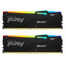 16GB Kingston DDR5 5200 DIMM FURY Beast Black RGB  KF552C40BBAK2-16 kit 2*8,Non-ECC,  CL40, 1.25V, 288-pin RTL