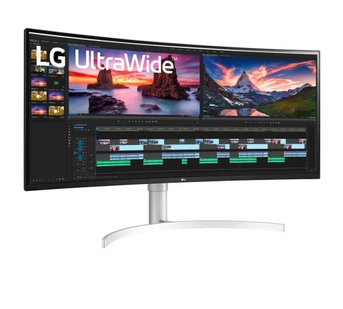 Монитор LG 38" UltraWide 38WN95C-W белый IPS LED 1ms 21:9 HDMI M/M матовая HAS Piv 450cd 178гр/178гр 3840x1600 144Hz G-Sync DP UW USB 8.32кг