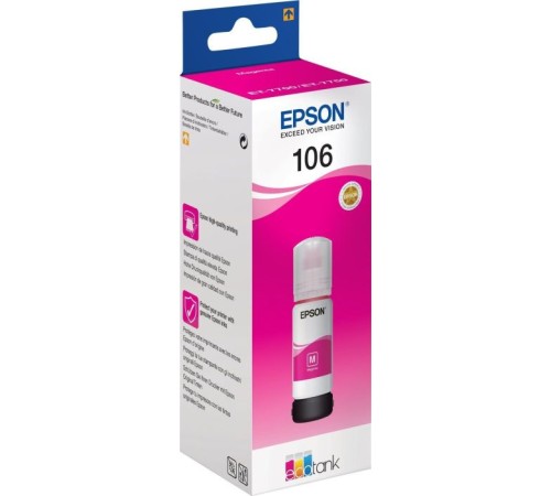 Картридж струйный Epson 106M C13T00R340 пурпурный (1900стр.) (70мл) для Epson L7160/7180