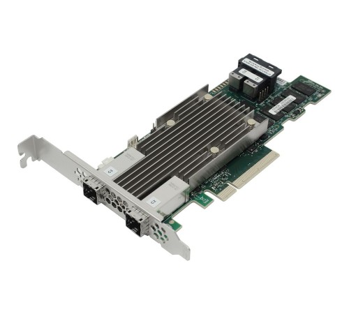 RAID-контроллер Broadcom 9480-8i8e SGL (05-50031-00) PCIe 3.1 x8 LP, SAS/SATA/NVMe, RAID 0,1,5,6,10,50,60, 16port(2 * int SFF8643 + 2 * ext SFF8644), 4GB Cache, 3516ROC RTL