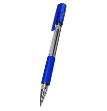 Ручка шариковая Deli EQ01730 Arrow 1мм резин. манжета прозрачный/синий синие чернила