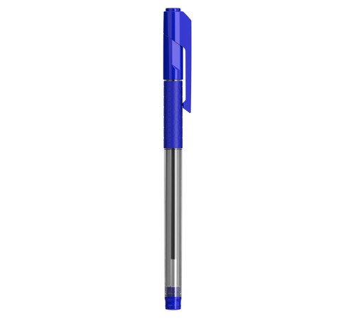 Ручка шариковая Deli EQ01730 Arrow 1мм резин. манжета прозрачный/синий синие чернила