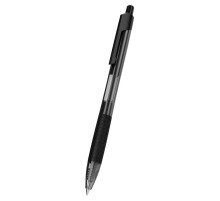 Ручка шариковая Deli EQ01920 Arrow авт. 0.7мм резин. манжета прозрачный/черный черные чернила