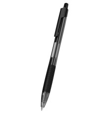 Ручка шариковая Deli EQ01920 Arrow авт. 0.7мм резин. манжета прозрачный/черный черные чернила