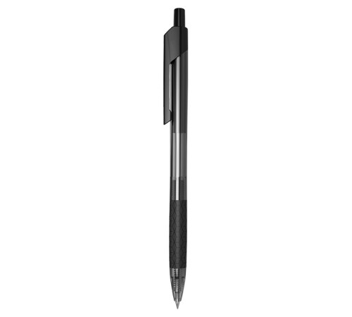 Ручка шариковая Deli EQ01920 Arrow авт. 0.7мм резин. манжета прозрачный/черный черные чернила