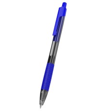 Ручка шариковая Deli EQ01930 Arrow авт. 0.7мм резин. манжета прозрачный/синий синие чернила