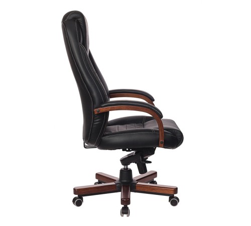 Кресло руководителя Бюрократ T-9923WALNUT черный кожа крестовина металл/дерево