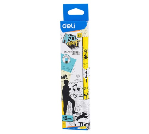 Карандаш чернографит. Deli EU53200-1 Arti Graff 2B шестигран. тополь ластик корпус ассорти рисунок коробка с европодвесом (1шт) Карандаш чернографит. Deli EU53200-1 Arti Graff 2B шестигран. тополь ластик корпус ассорти рисунок коробка с европодвесом (1шт)