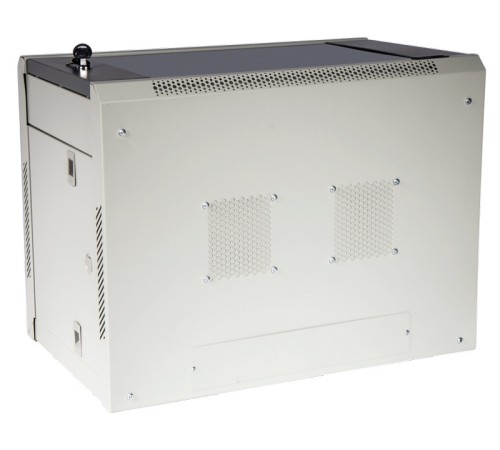 Шкаф коммутационный Lanmaster (TWT-CBWPG-9U-6X4-GY) настенный 9U 600x400мм пер.дв.стекл 60кг серый