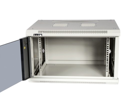 Шкаф коммутационный Lanmaster (TWT-CBWPG-9U-6X4-GY) настенный 9U 600x400мм пер.дв.стекл 60кг серый