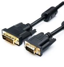 Кабель VGA <=> DVI-I 1.8 m (DVI-I Dual link, черный) ATcom VGA - DVI-I 1.8 м (AT6143)