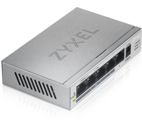 Коммутатор Zyxel GS1005HP-EU0101F 5G 4PoE+ 60W неуправляемый Коммутатор Zyxel GS1005HP-EU0101F 5G 4PoE+ 60W неуправляемый
