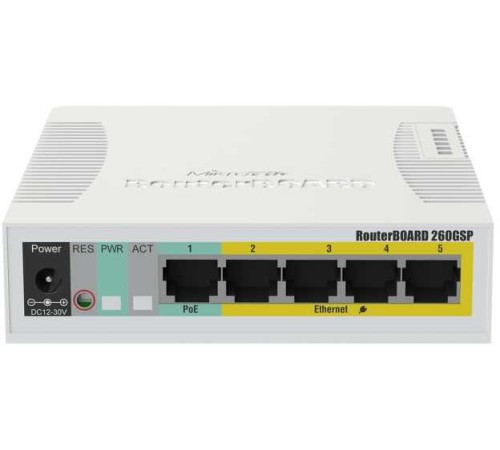 Коммутатор MikroTik RB260GSP CSS106-1G-4P-1S 5G 1SFP 5PoE управляемый