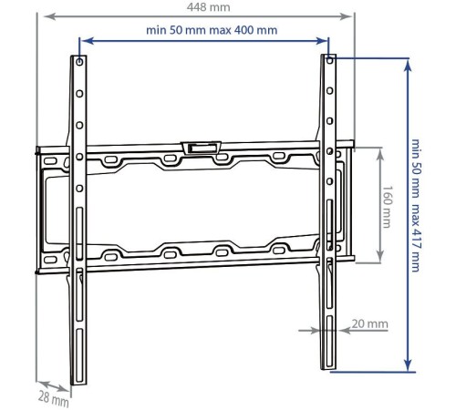 Кронштейн для телевизора Kromax ELEMENT-3 черный 22"-65" макс.50кг настенный фиксированный Кронштейн для телевизора Kromax ELEMENT-3 черный 22"-65" макс.50кг настенный фиксированный