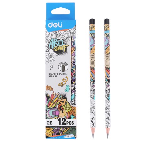 Карандаш чернографит. Deli EU53300-1 Arti Graff 2B шестигран. тополь рисунок (1шт) Карандаш чернографит. Deli EU53300-1 Arti Graff 2B шестигран. тополь рисунок (1шт)