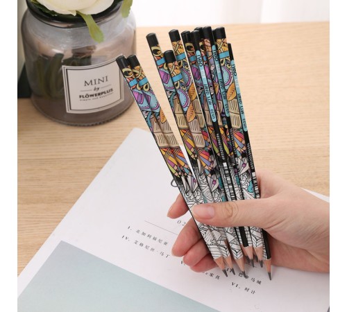 Карандаш чернографит. Deli EU53300-1 Arti Graff 2B шестигран. тополь рисунок (1шт) Карандаш чернографит. Deli EU53300-1 Arti Graff 2B шестигран. тополь рисунок (1шт)