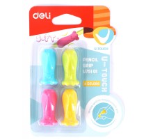 Колпачок-манжета для чернографитных карандашей Deli EU75002 Neon силикон ассорти (упак.:4шт)