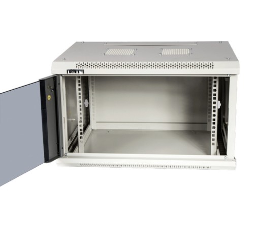 Шкаф коммутационный Lanmaster (TWT-CBWPG-6U-6X4-GY) 6U 600x400мм пер.дв.стекл 60кг серый