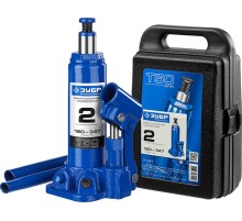 ЗУБР Профессионал Домкрат гидравлический бутылочный T50, 2т, 180-347мм, в кейсе, [43060-2-K_z01]